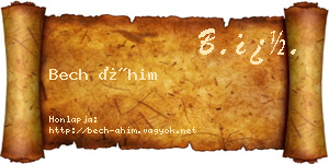 Bech Áhim névjegykártya